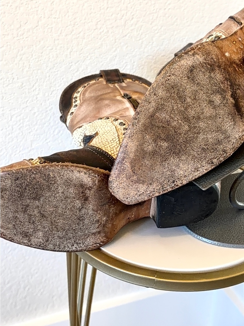 Freebird Warner Brown and Cream Western Leather Cowboy Boots - Picture 6 of 8